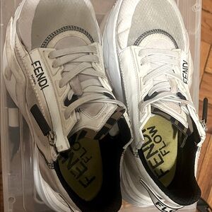 Fendi Cream and Black Flow Sneakers